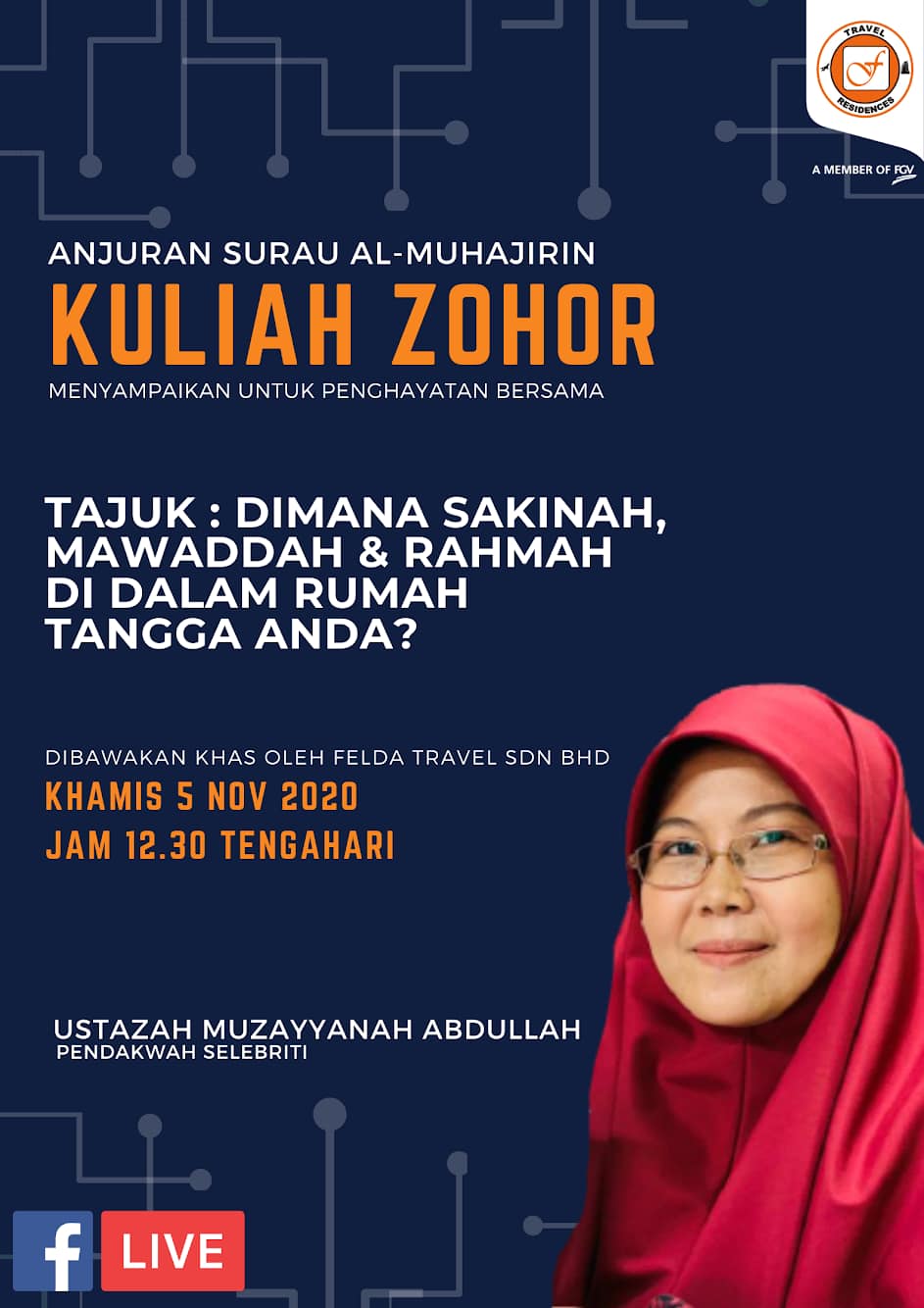LIVE Kuliah Zohor Sepanjang PKPB Anjuran Surau Al-Muhajirin, Wisma FGV