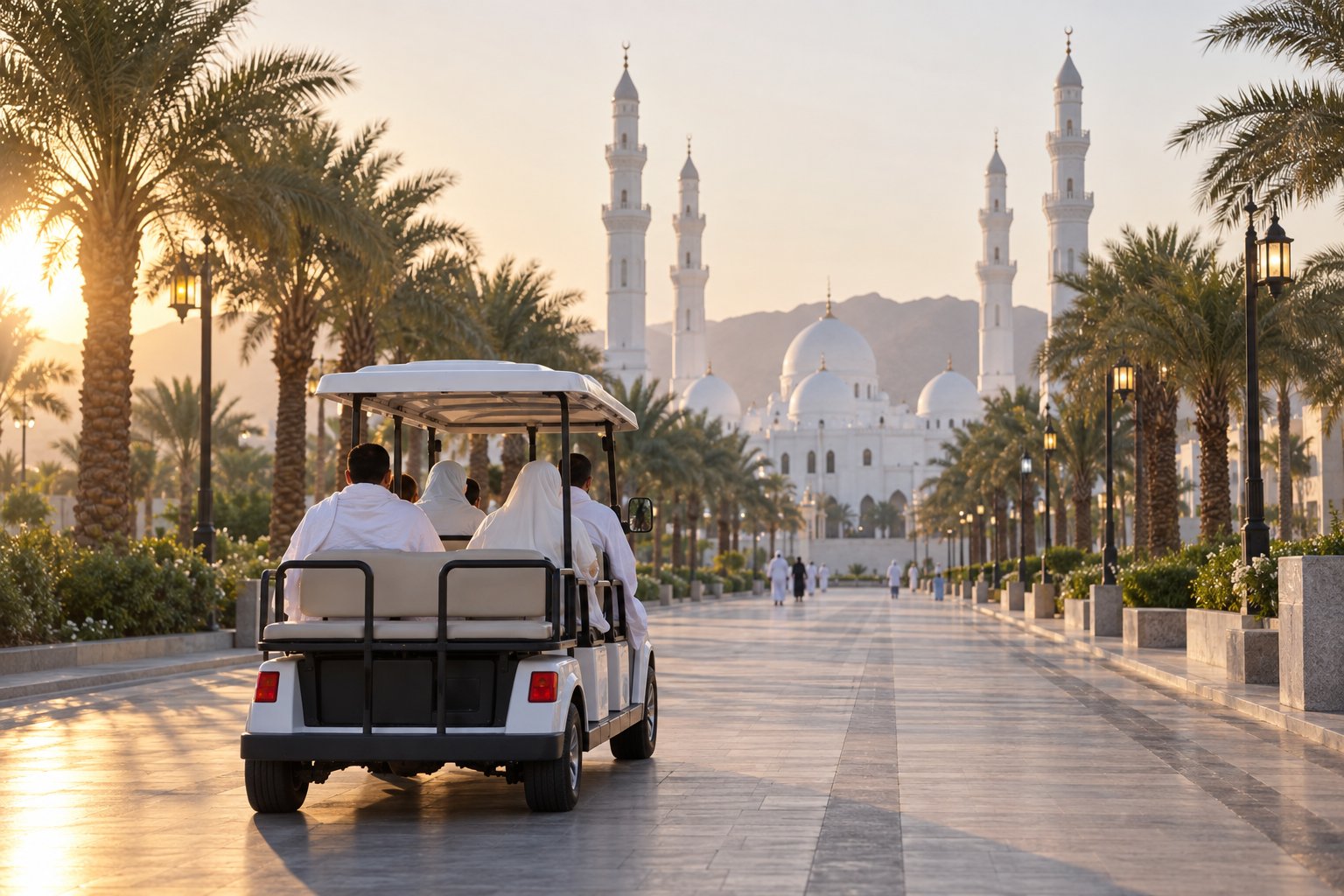 Buggy membawa jemaah ke Masjid Quba